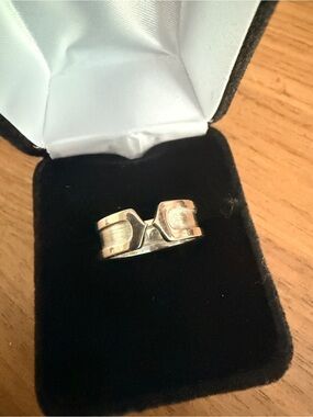 Cartier Vintage C de Cartier 18k White Gold Ring size 50